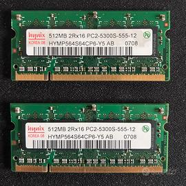 2 x 512MB modulo PC2-5300S-555-12