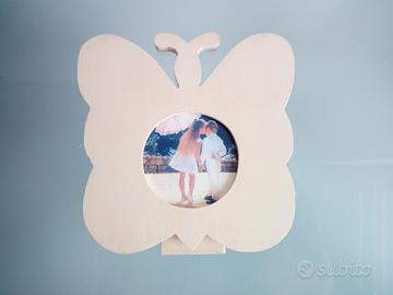 Portafotografia legno a forma di farfalla