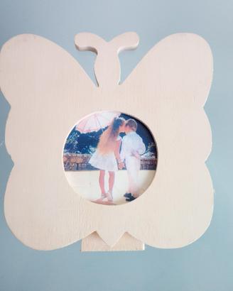 Portafotografia legno a forma di farfalla
