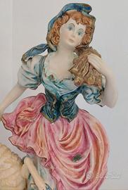 Statua di donna in porcellana di Capodimonte 60 cm