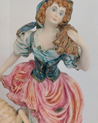 Statua di donna in porcellana di Capodimonte 60 cm
