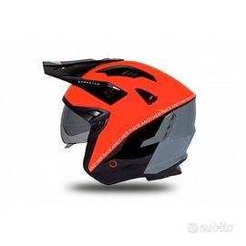 casco jet cross Ufo SHERATAN nero rosso tg m