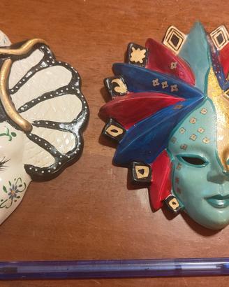 Coppia maschere veneziane in ceramica