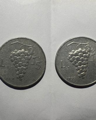 5 Lire 1949 e 1950