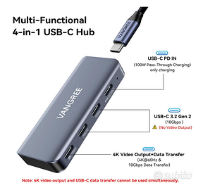 HUB USB Tipo-C + Video 4K (tipoC) – NUOVO