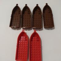 lego barche marroni e rosse