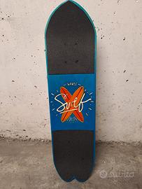 Skateboard Surf Waves dipinto a mano. 