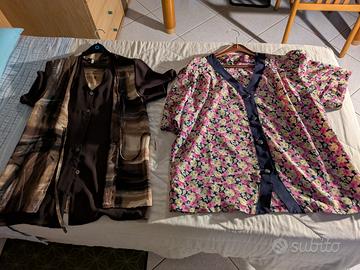Lotto 2 Bluse Vintage Donna - Floreale e Astratta 