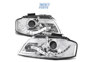 FARI AUDI A3 8P LUCE LED DIURNA FONDO CROMATO