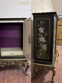 Cabinet Stipo Chinoiserie vintage dipinto a mano