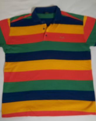 Polo a righe larghe orizzontali colorate