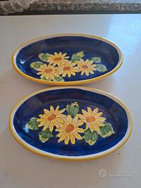 Coppia piatti ovali Ceramistri Hand Made in Italy
