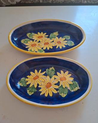 Coppia piatti ovali Ceramistri Hand Made in Italy