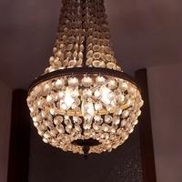 lampadario con gocce in cristallo 