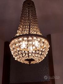 lampadario con gocce in cristallo 