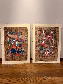 Due Quadri Indonesiani  Originali Anni 60