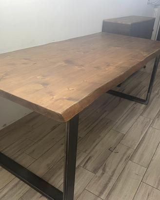 tavolo in legno + sedie stile industrial