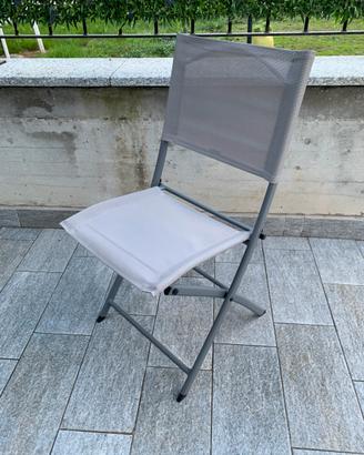 6 sedie pieghevoli da giardino colore tortora