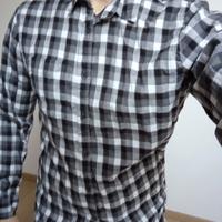 camicia uomo Ovs, bianca grigia quadri, L, nuova.
