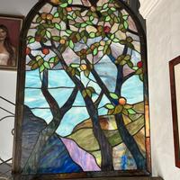 Coppia di vetrate artistiche