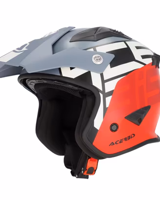 CASCO JET ARIA SPORT 22-06 ACERBIS grigio ROSSO
