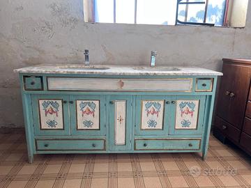 stupendo mobile bagno con piana di marmo 