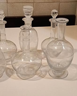 Collezione bottiglie di vetro vintage 