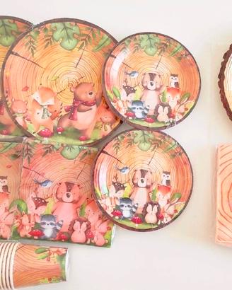 set gigante 128 PZ compleanno a tema Animali del b