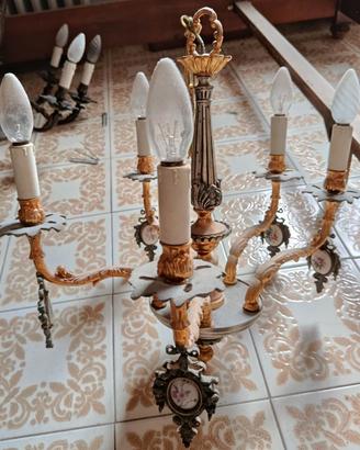 lampadario 5 luci vintage anni 50