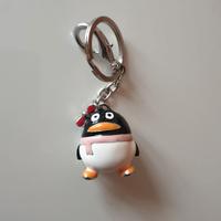 Portachiavi Pinguino Acciaio Smaltato Bell Charms