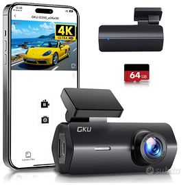 GKU Dash Cam Auto 4K,Dash Cam con UHD 2160P