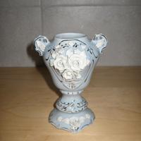 VASO CAPODIMONTE AZZURRO CARTA DA ZUCCHERO FIORI