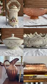 Vasi antichi rame, peltro, vetro, ceramica