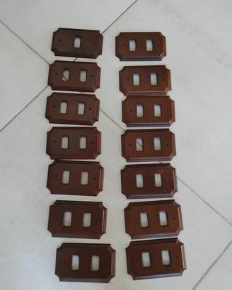 14 placche vintage marroni, 13 doppie + 1 singola