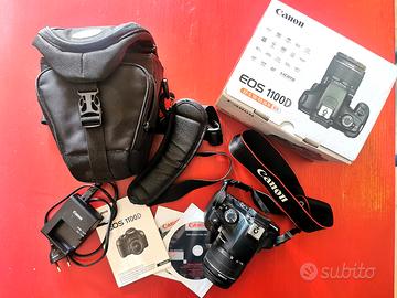 Canon eos 1100d + 18-55 mm + custodia tracolla