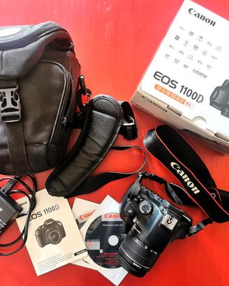 Canon eos 1100d + 18-55 mm + custodia tracolla