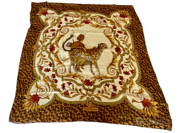 Grande sciarpa in seta Salvatore Ferragamo vintage