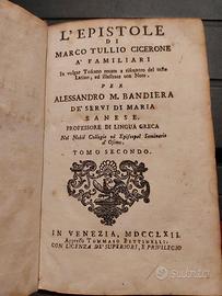 Libro antico Cicerone L'Epistole 1763