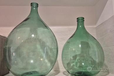 coppia damigiane vetro verde 25l e 12,5l