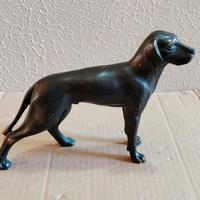 Statuetta Scultura in Metallo Raffigurante Cane