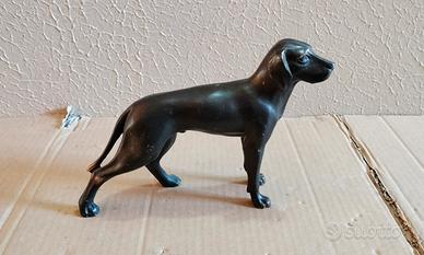 Statuetta Scultura in Metallo Raffigurante Cane