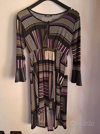 Vestito Talco con rifiniture in ecopelle