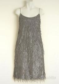 Vestito, Donna, Moda, Argento, Estate, Frange