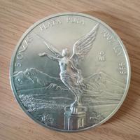 Moneta Messicana 5 Once Libertad Argento Puro