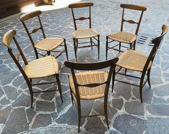 Set di 6 sedie Chiavarine vintage fine anni '50