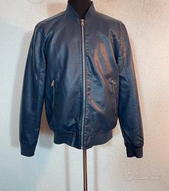 Giubbo uomo blu ecopelle XL nuovo con cartellino