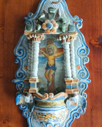 acquasantiera in ceramica 