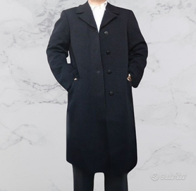 Pierre Cardin Vintage Cappotto Lana Ner0 50