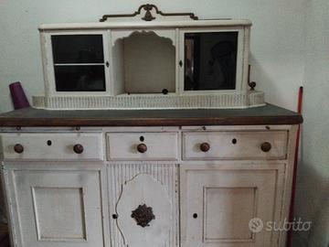 credenza bianca stile country 