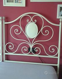 Letto singolo in ferro battuto bianco